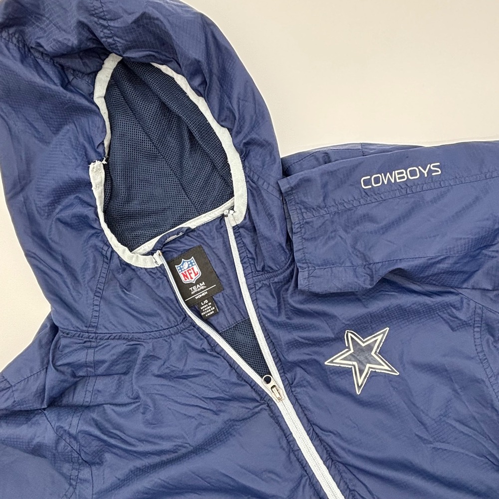 NFL Team Apparel Dallas Cowboys Jacket Womens L/G Full Zip‎ Hooded